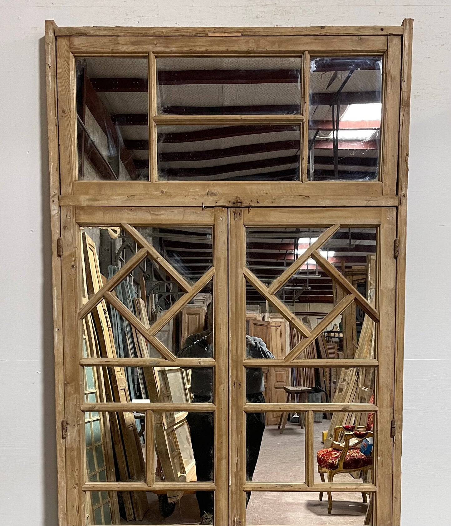 Framed 3 panel with mirror (91.5x48) H0295s