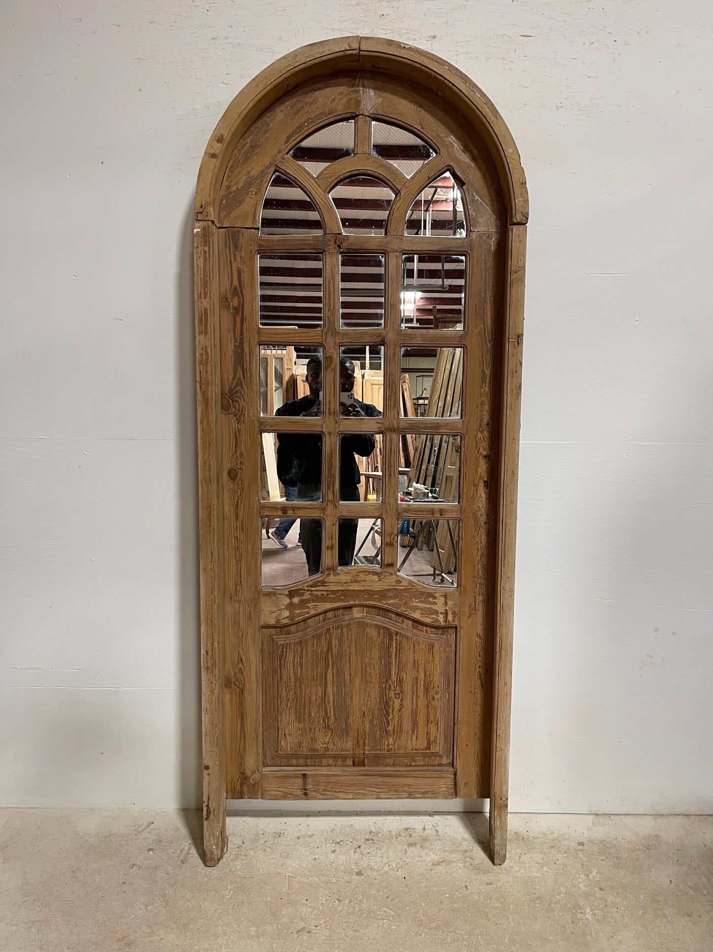 Antique French mirror door (F 84x35) (D 82X32) H0253s