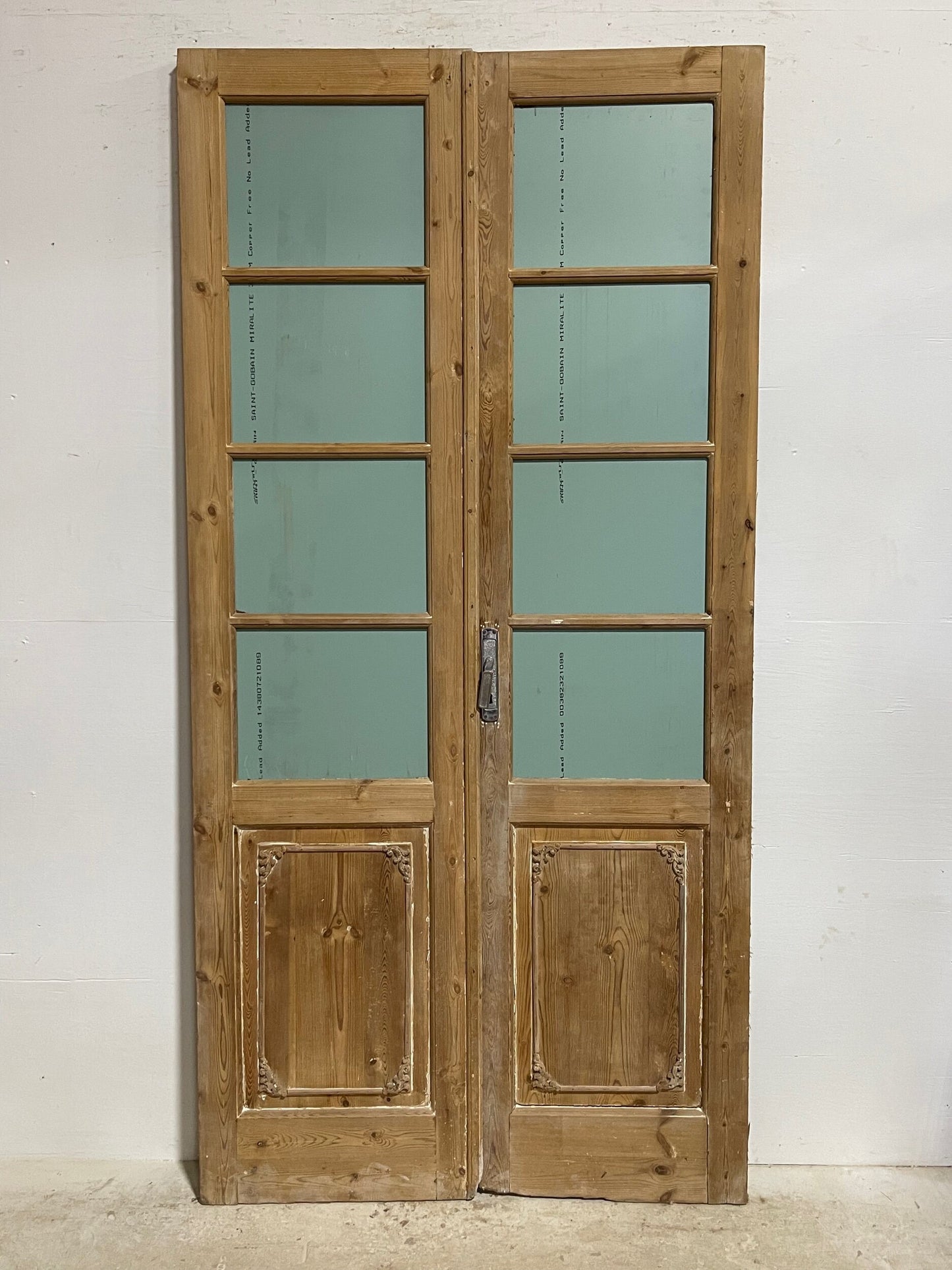 Antique French doors with mirror (93x46) H0220s