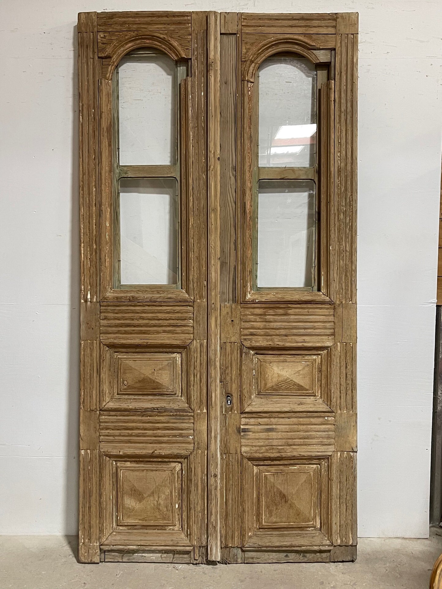 Antique French panel doors With glass (103x52.5)
