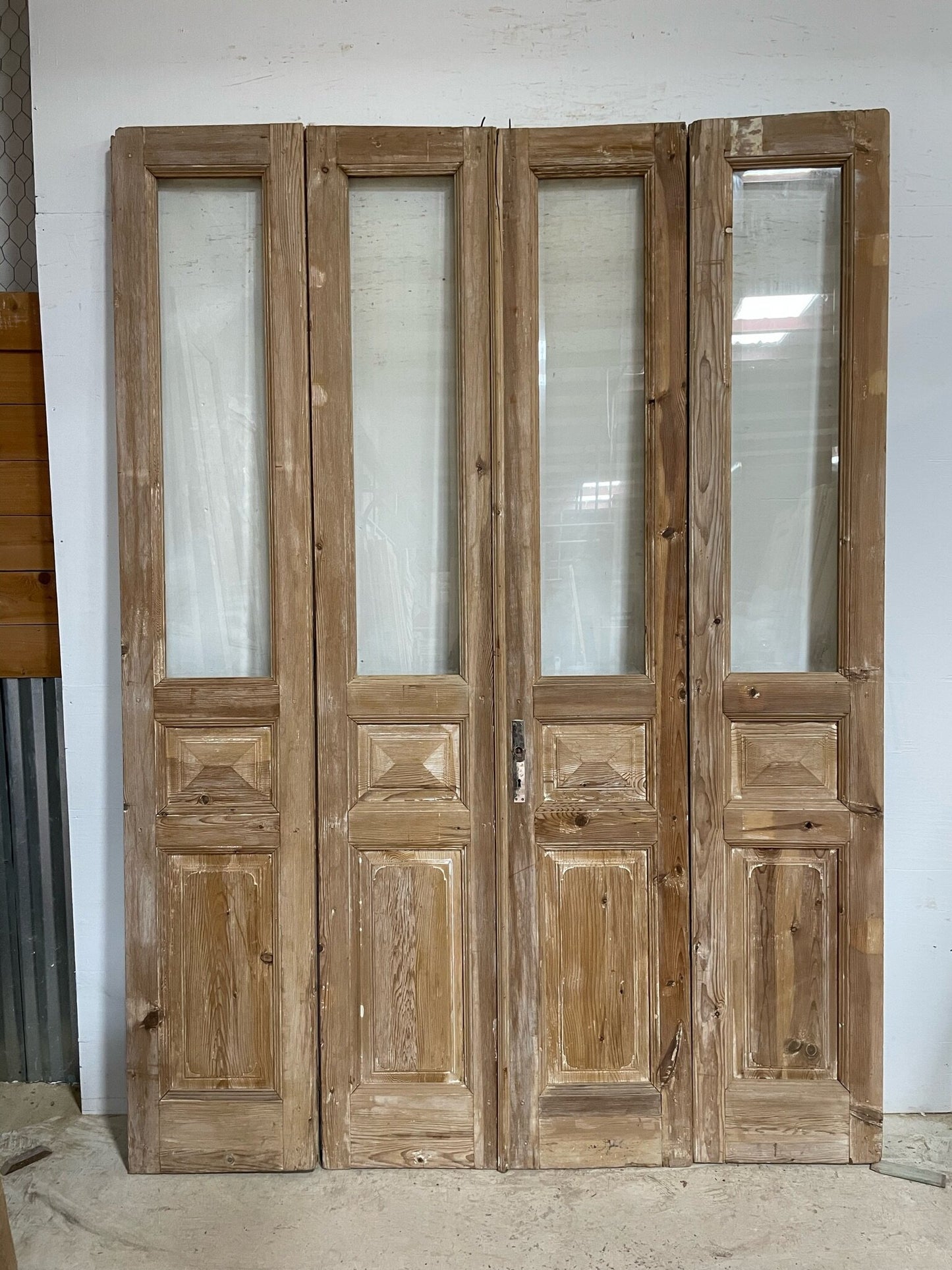 Antique French door (103x75.5) with glass F0722