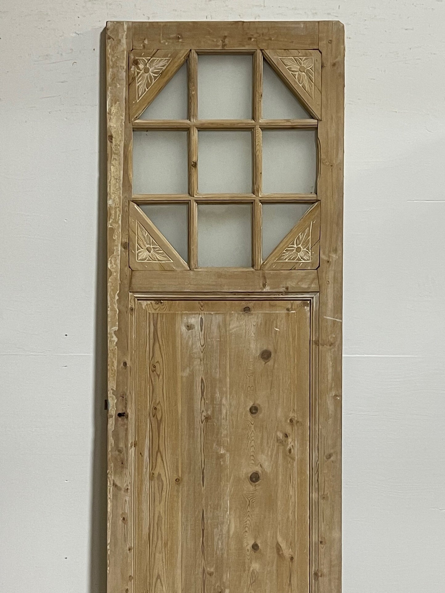 Antique French door with glass (88.5x28.25) H0193s