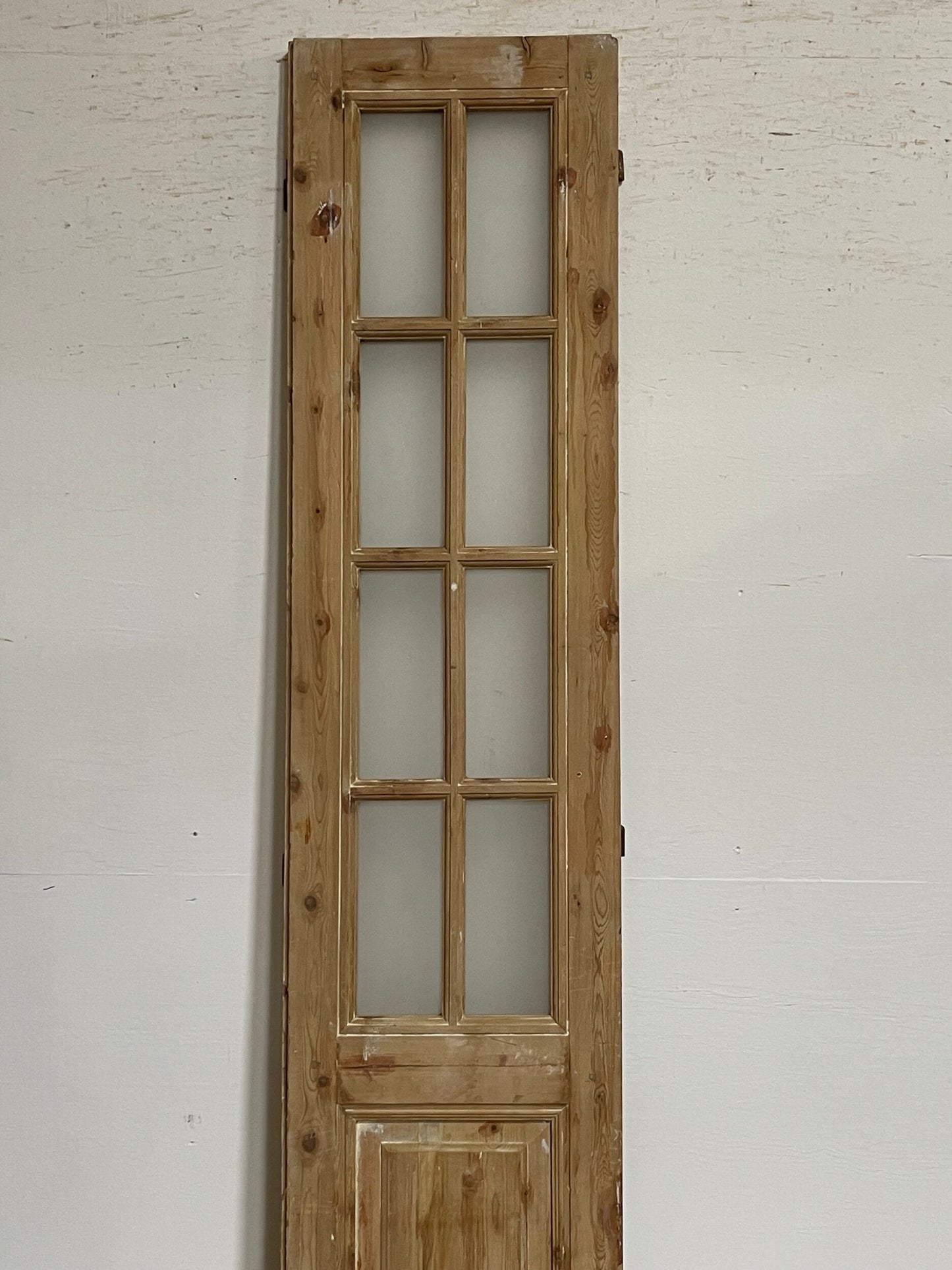 Antique French panel door with glass (96.5x18.75) I246