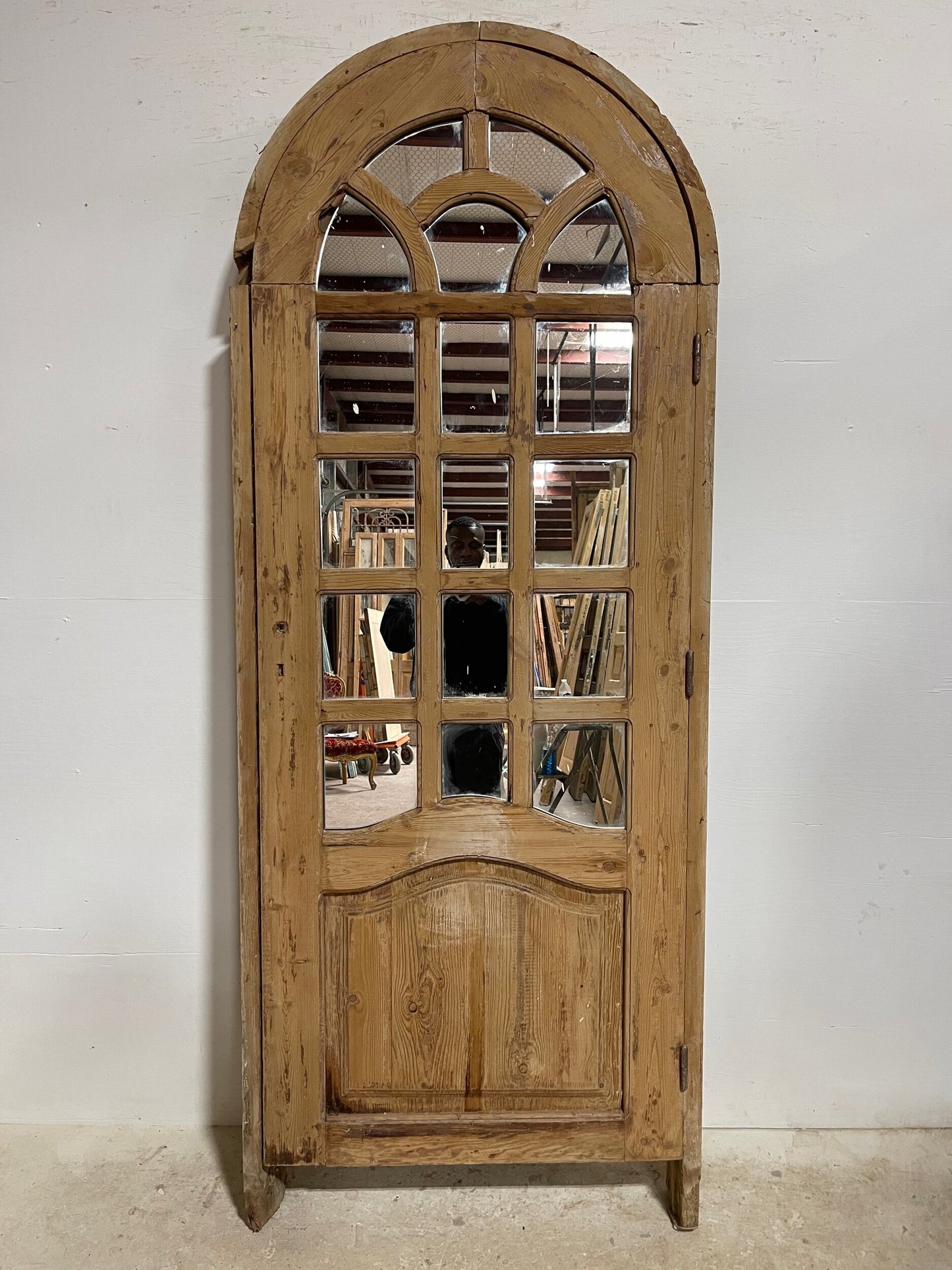Antique French mirror door (F 84x35) (D 82X32) H0253s