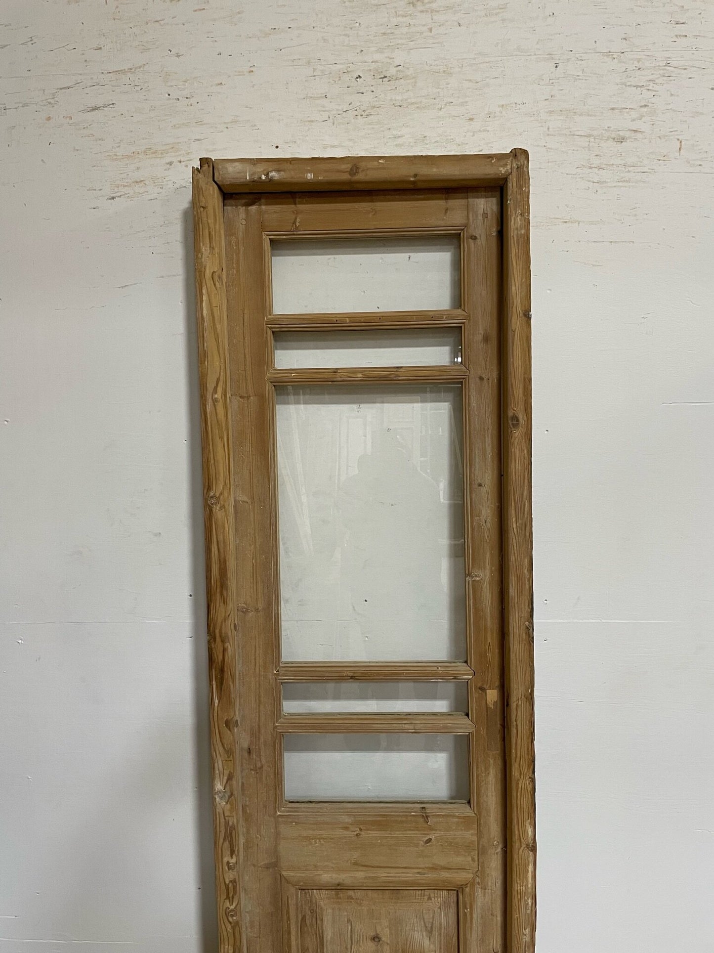 Antique French door (frame 87.25x27, door 85x23) with glass F0632