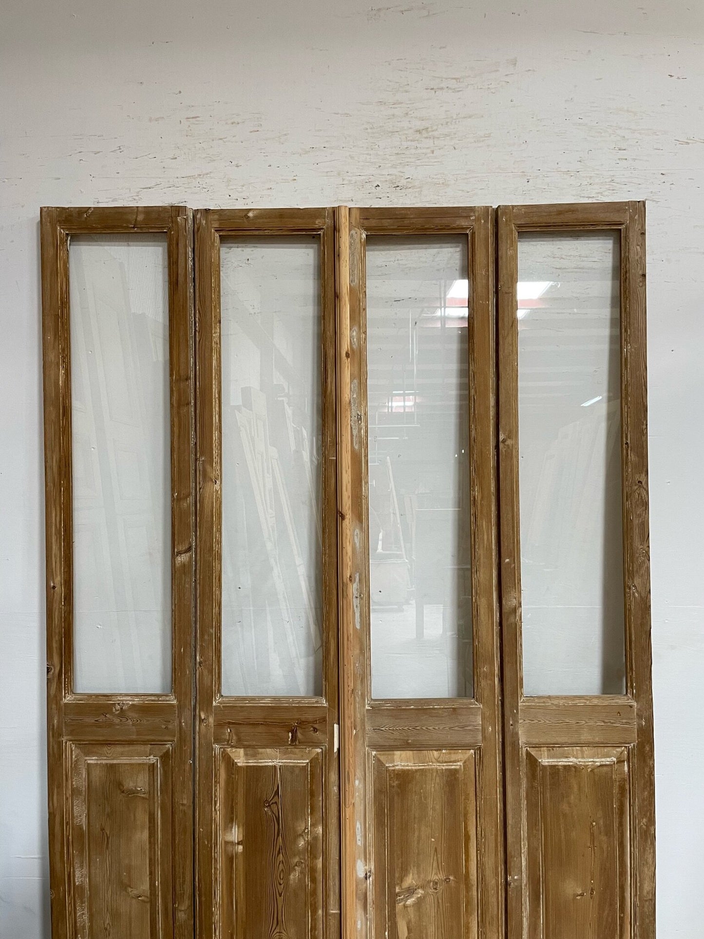 Antique French door (92x64.25) with glass F0856