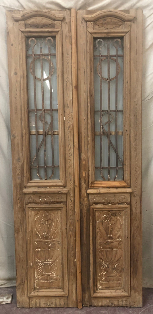 Antique panel doors (91.75x40.5) with iron C091