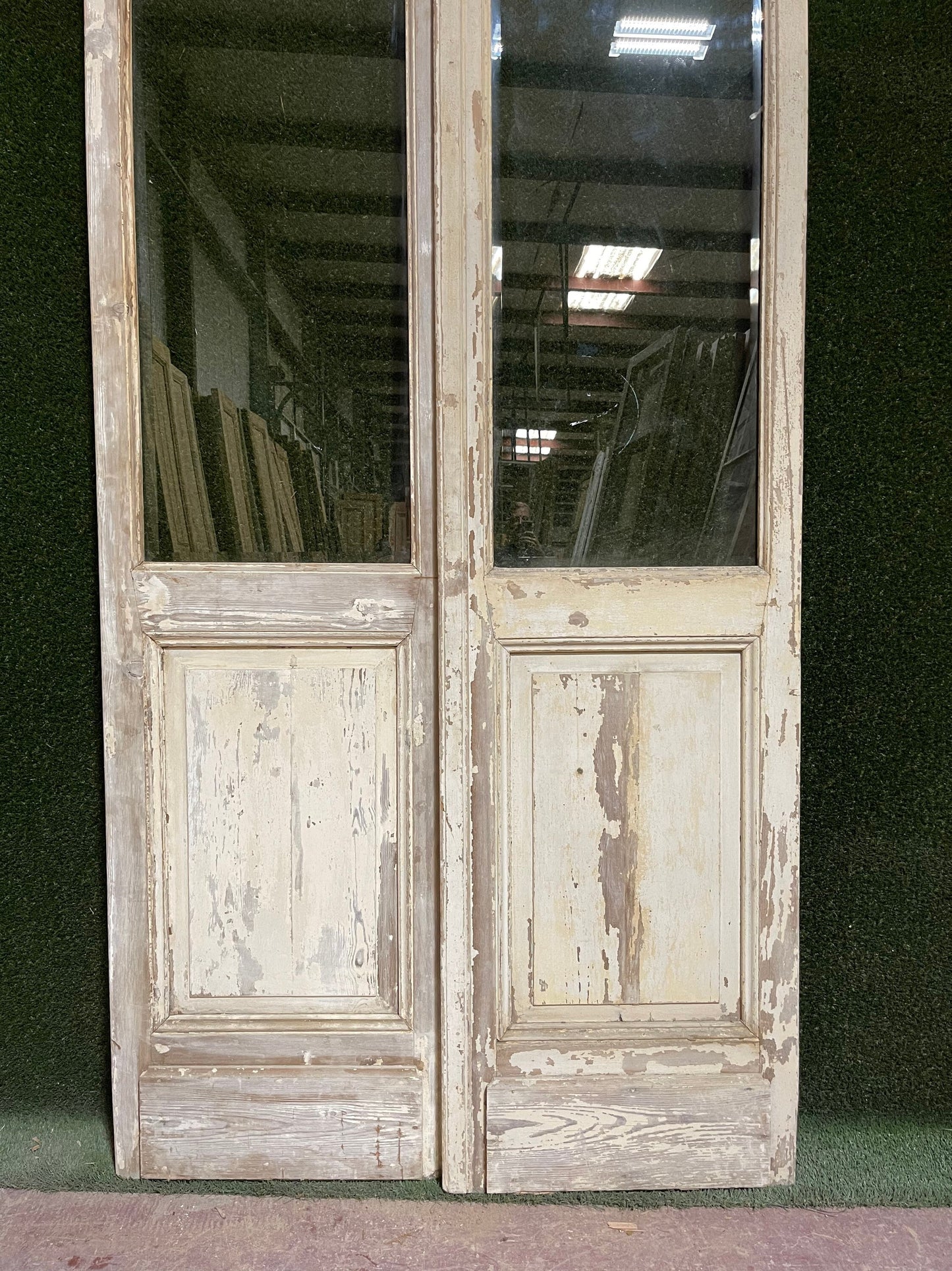 Antique French door (103x45.5) with glass D996