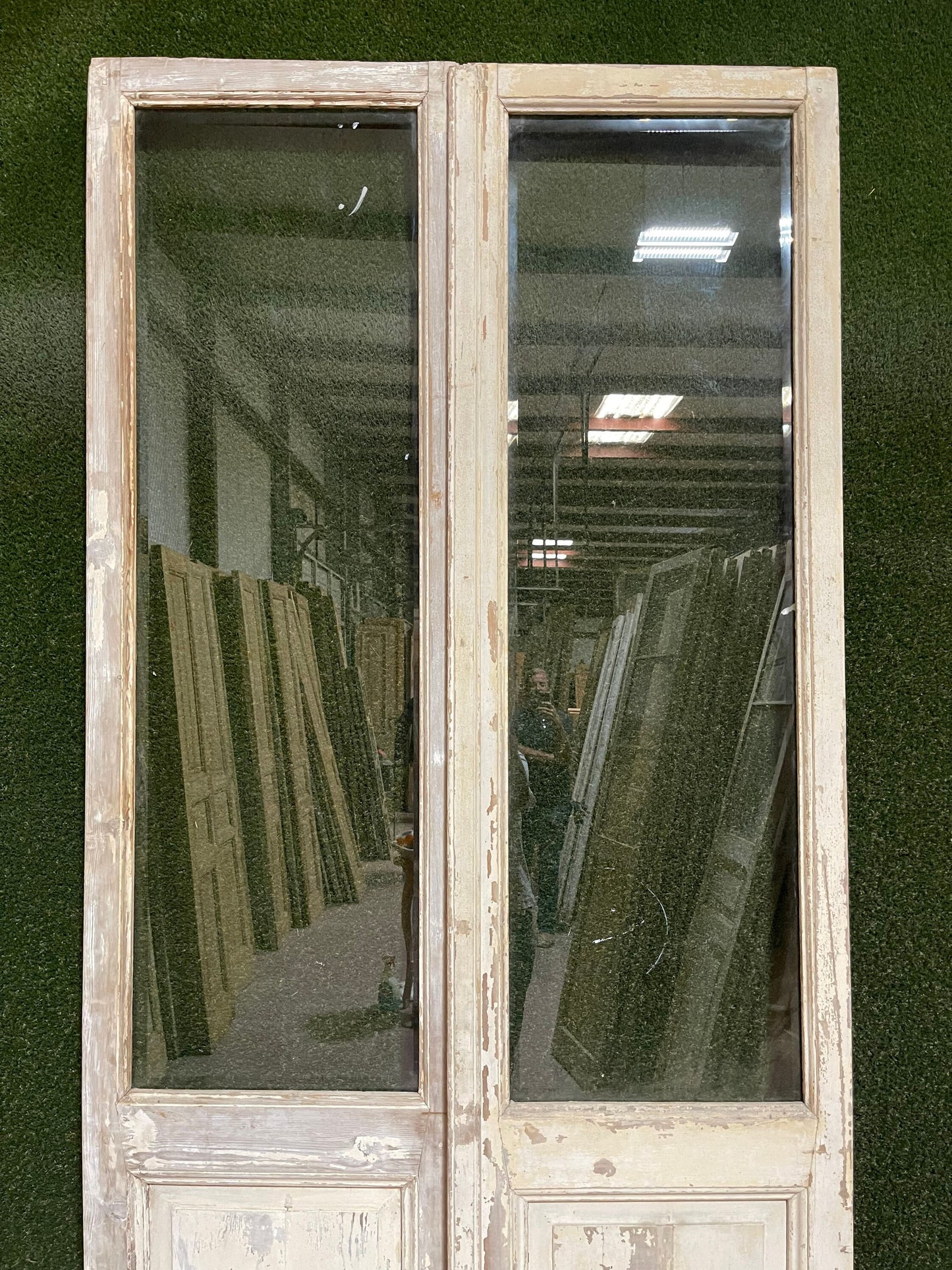 Antique French door (103x45.5) with glass D996