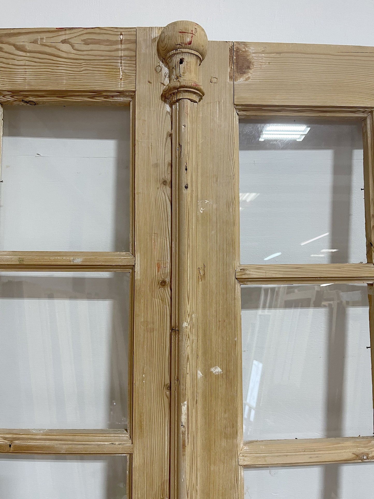 Antique French doors (103.5x96) with glass, 4 piece set E1119