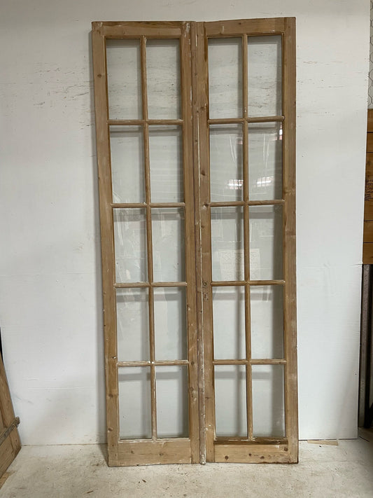 Antique French door (108x48) with glass E1133