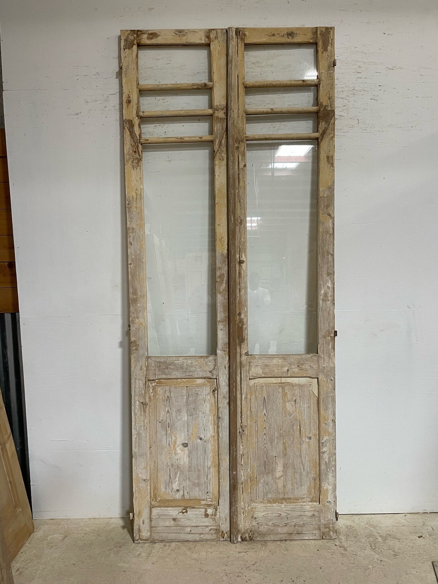 Antique French door (106.75x43.5) with glass F0823