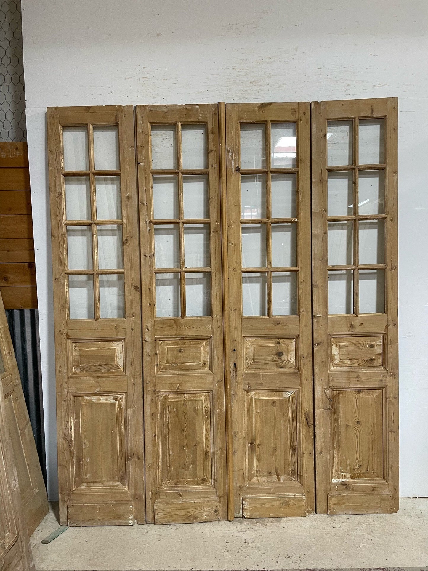 Antique French door (95x79) with glass F0816