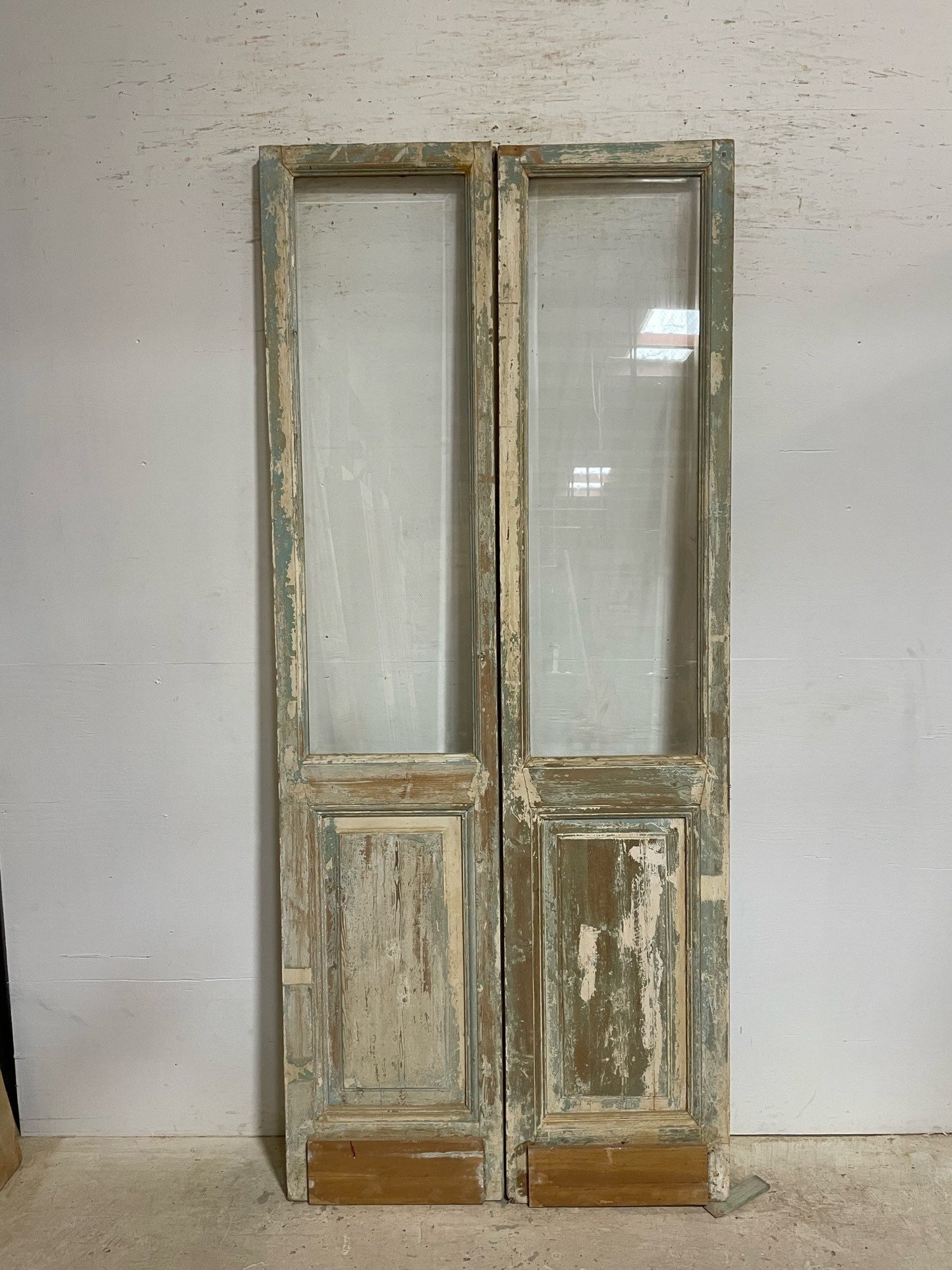 Antique French door (92.75x40) with glass F0743