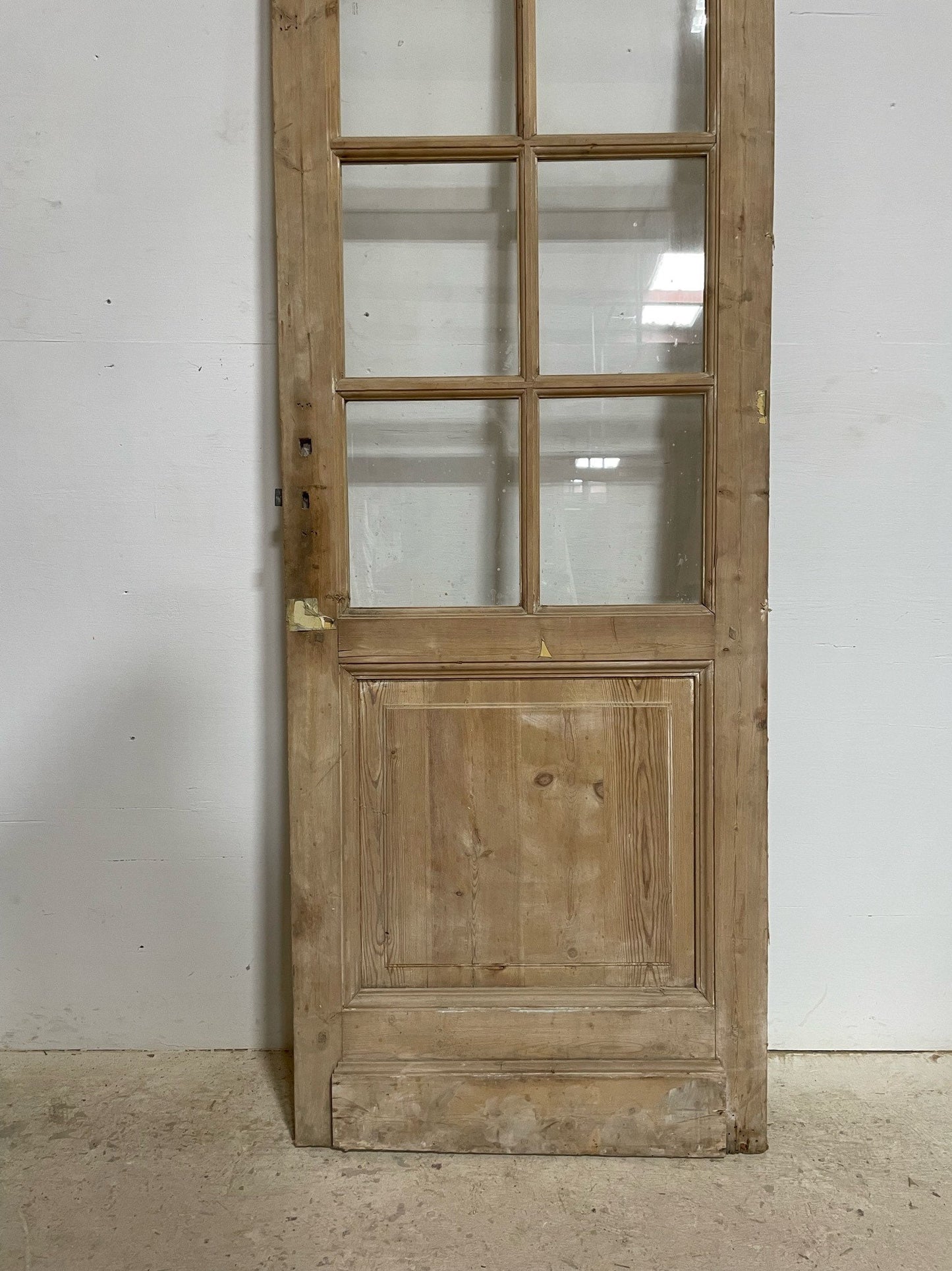 Antique French door (88.5x28.25) with glass F0659