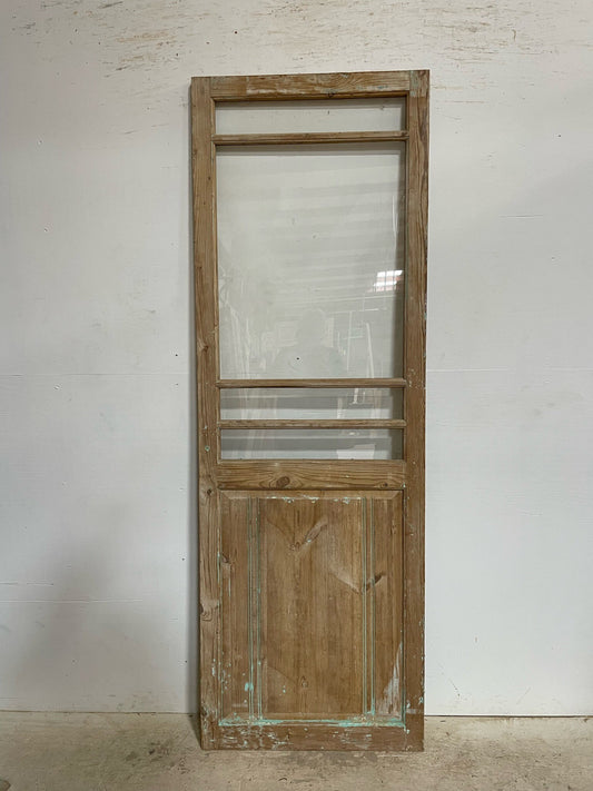 Antique French door (84.25x28.75) with glass F0615