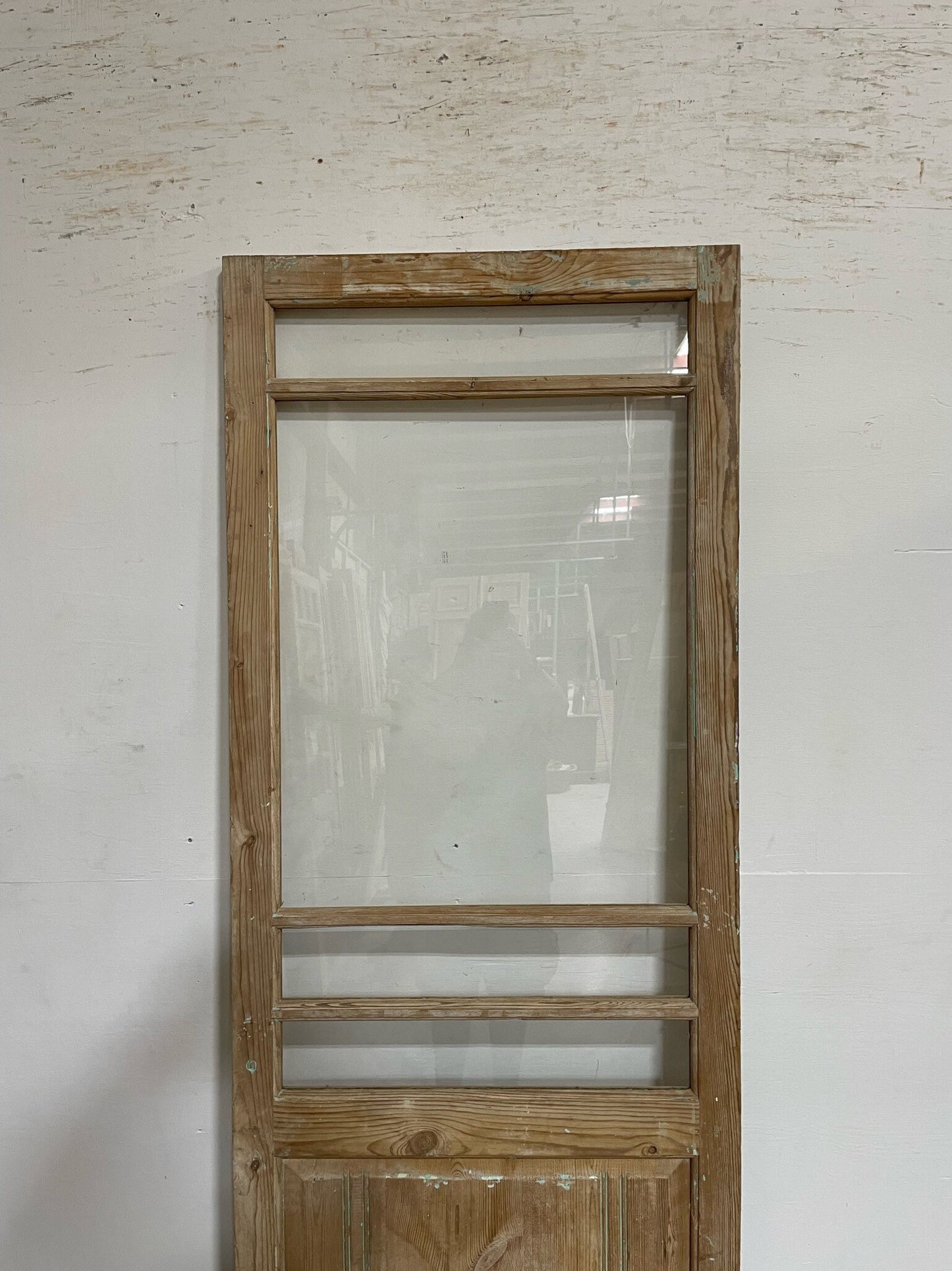 Antique French door (84.25x28.75) with glass F0615