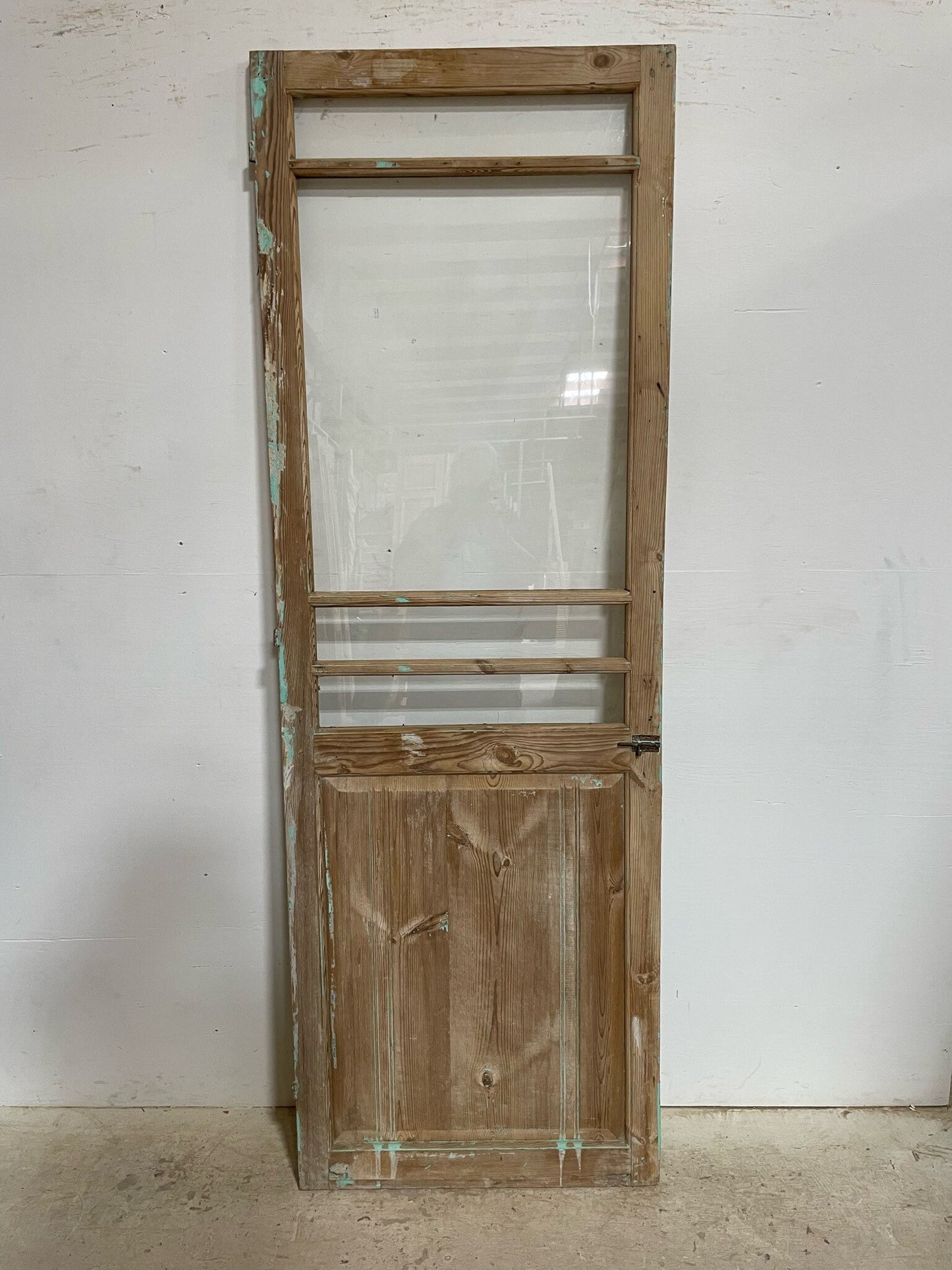 Antique French door (84.25x28.75) with glass F0615