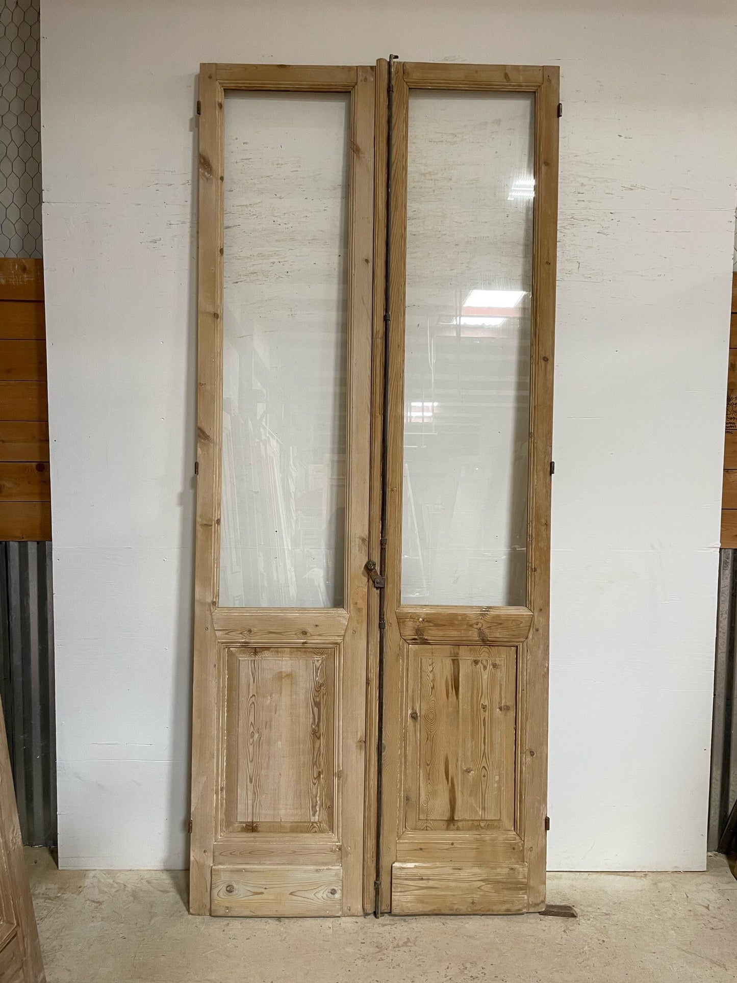 Antique French door (113.75x48) with glass F0923