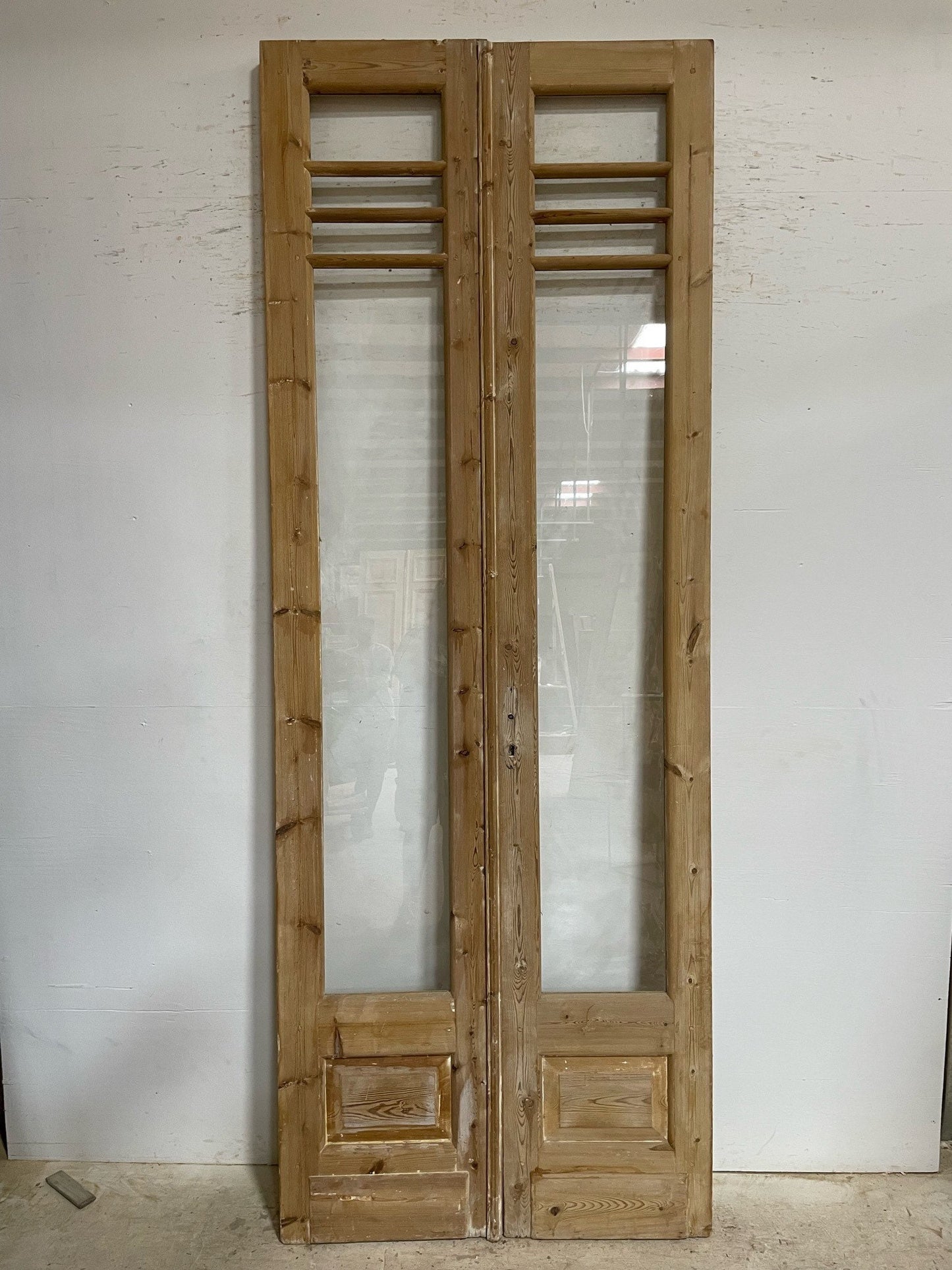 Antique French door (108x40) with glass F0922