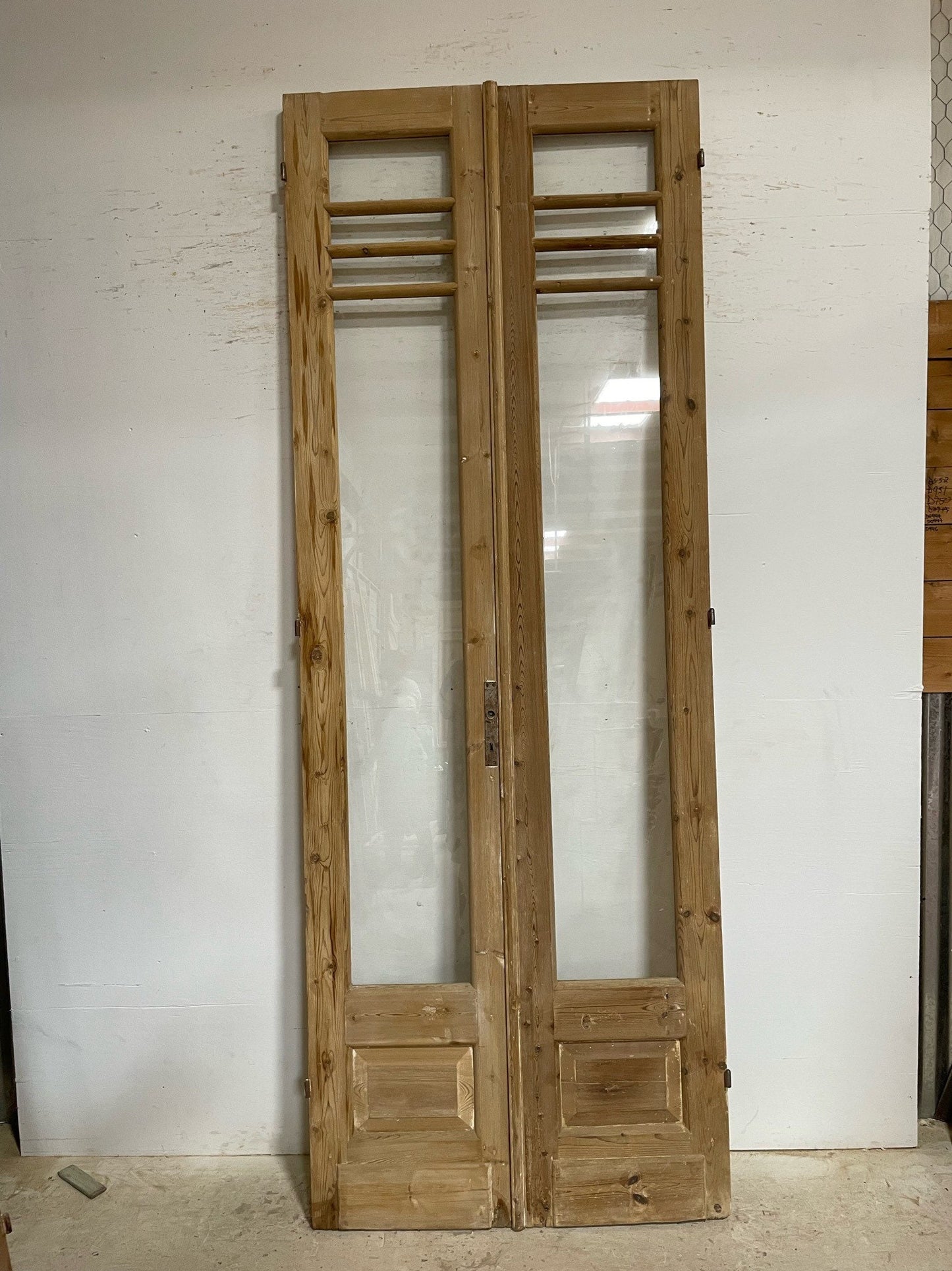 Antique French door (108x40) with glass F0922