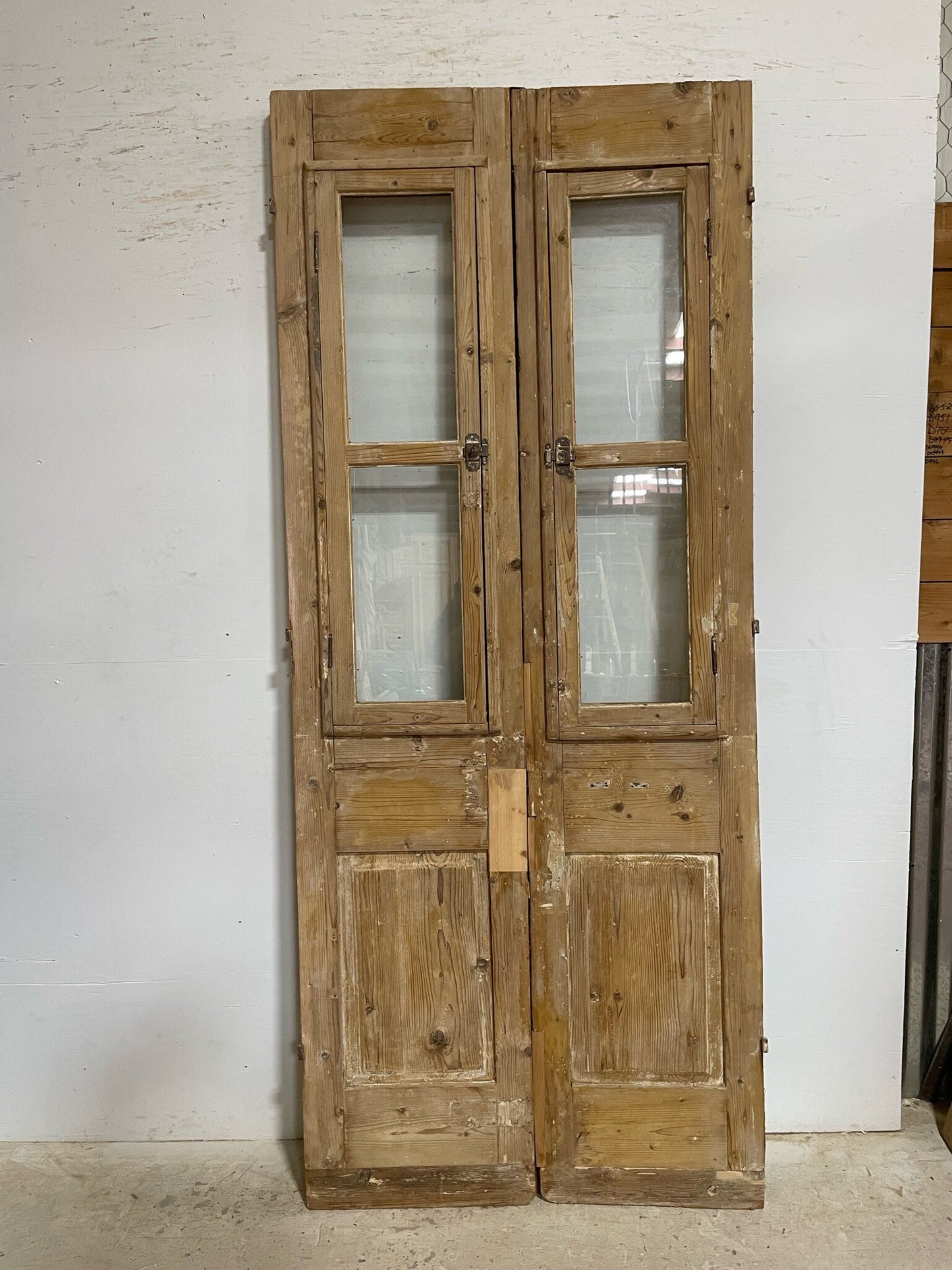 Antique French door (96.5x40.5) with glass F0876