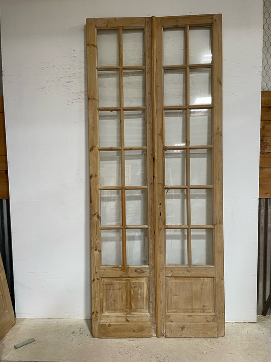 Antique French door (114x47.75) with glass F0616
