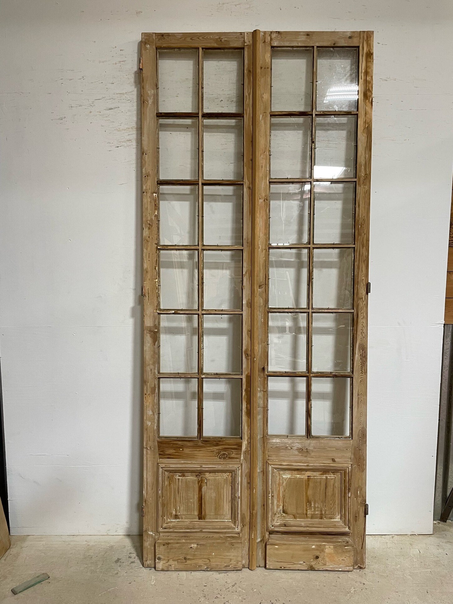 Antique French door (107x45.25) with glass F0739