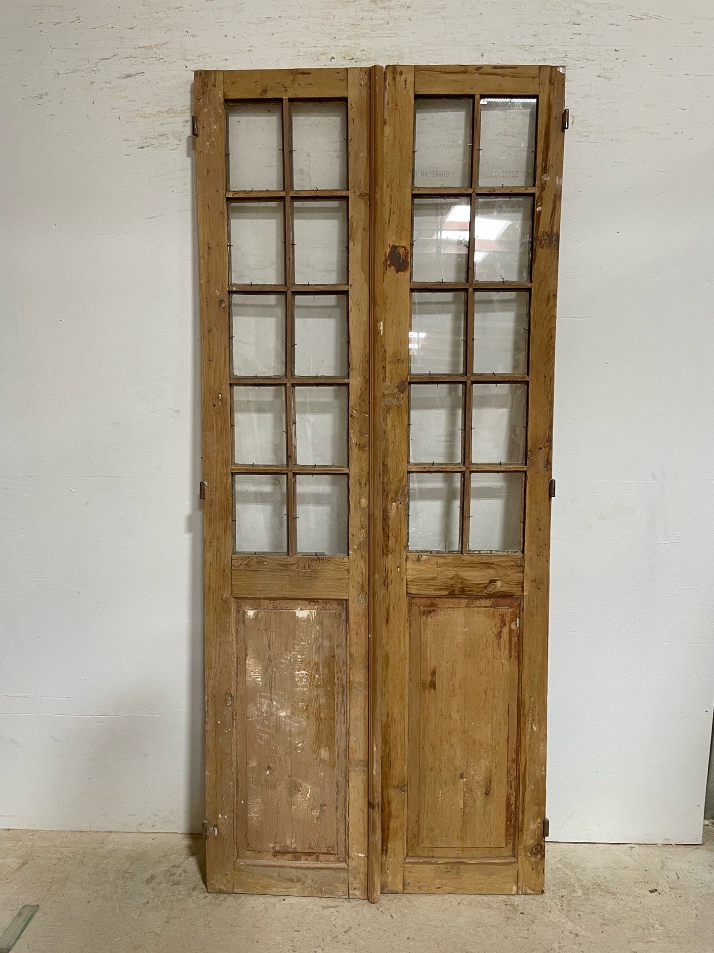 Antique French door (93.5x39.75) with glass F0775