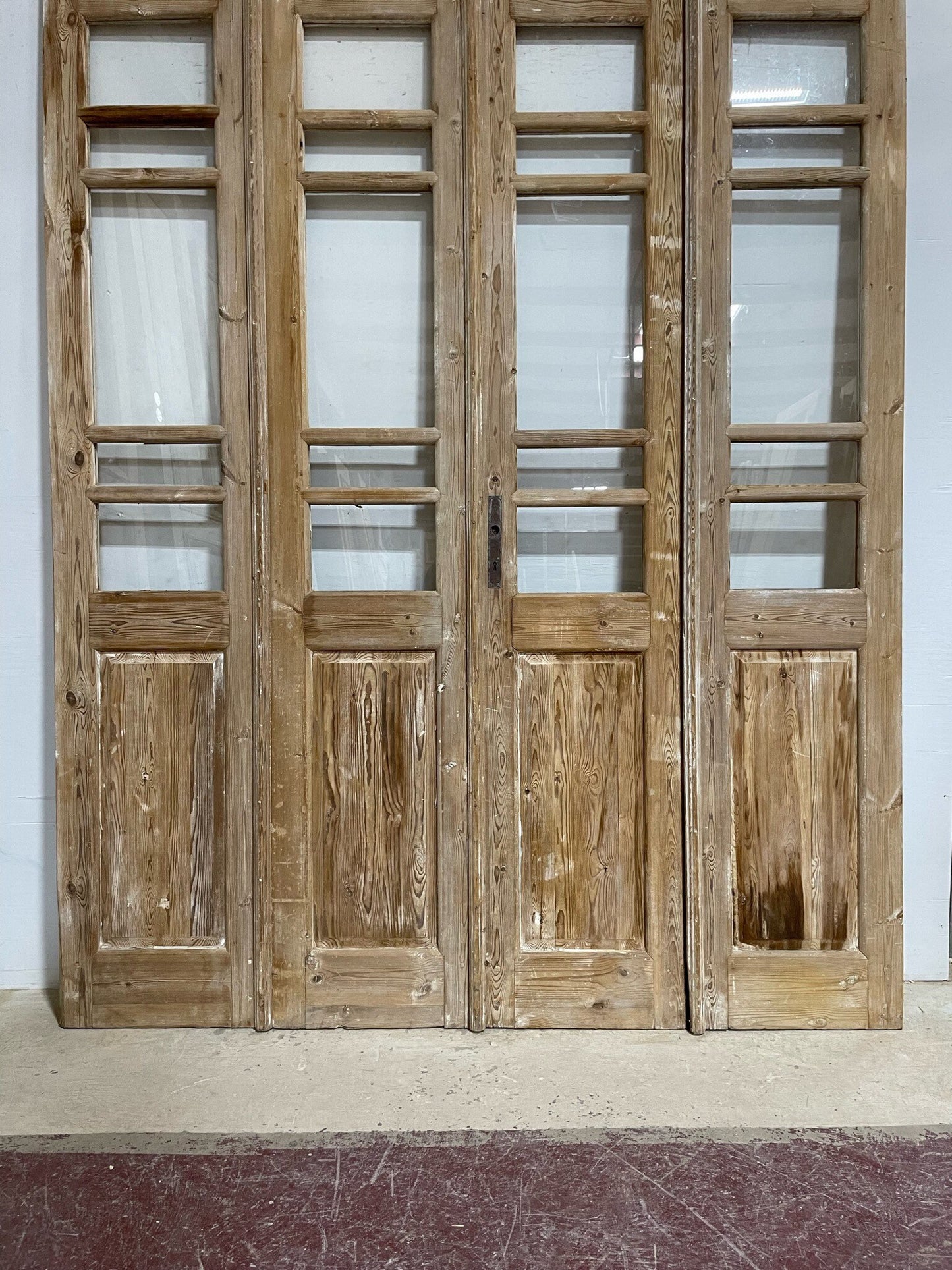 Antique French door (94x75.75) with glass F0818