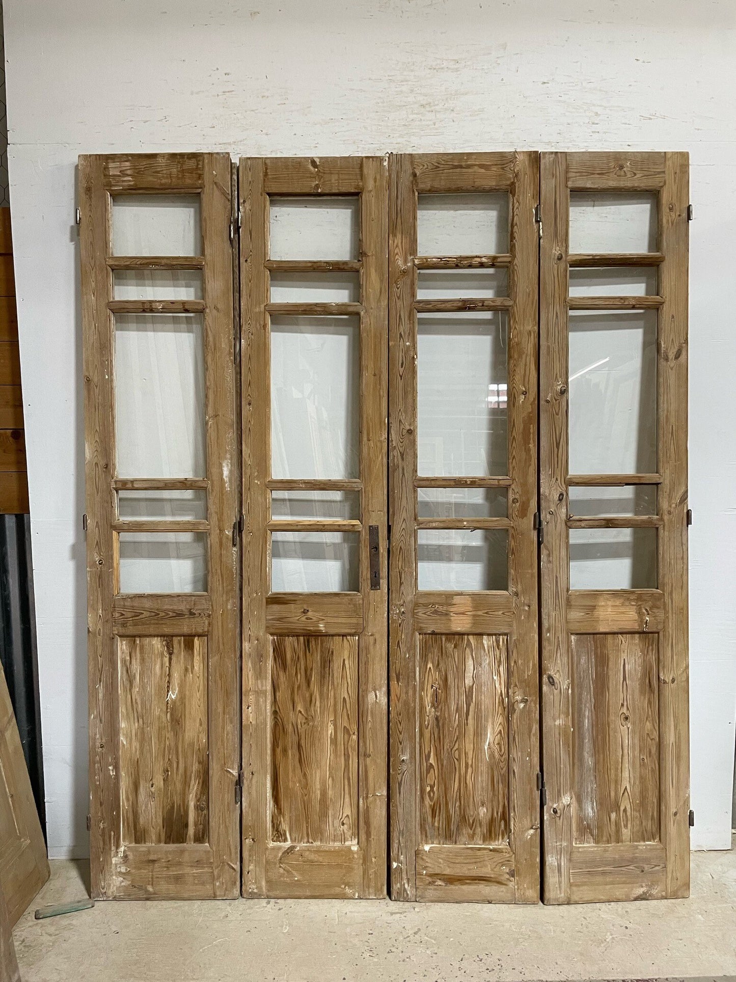 Antique French door (94x75.75) with glass F0818