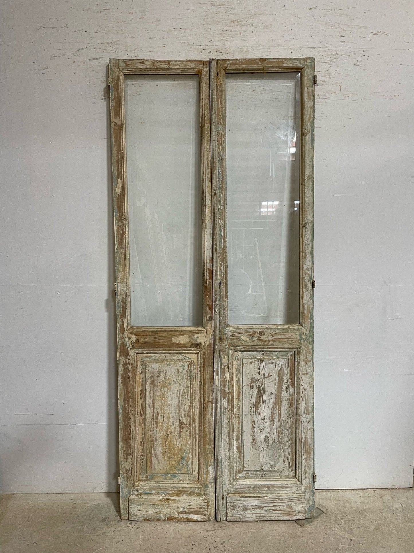 Antique French door (92.75x40) with glass F0743