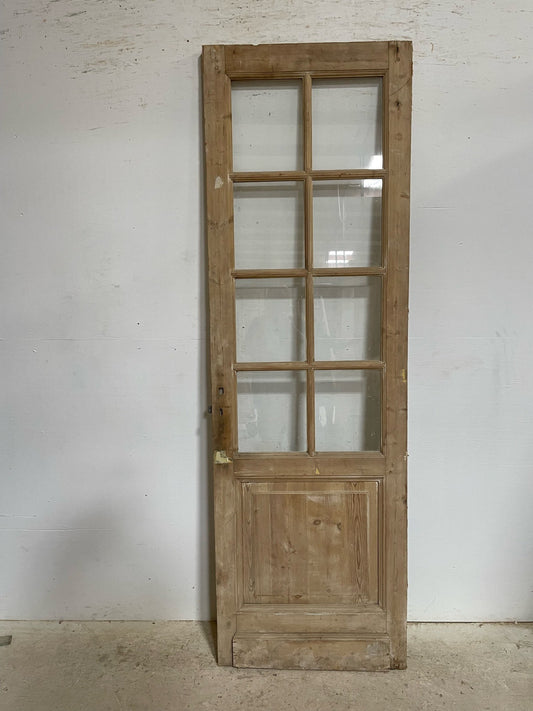 Antique French door (88.5x28.25) with glass F0659