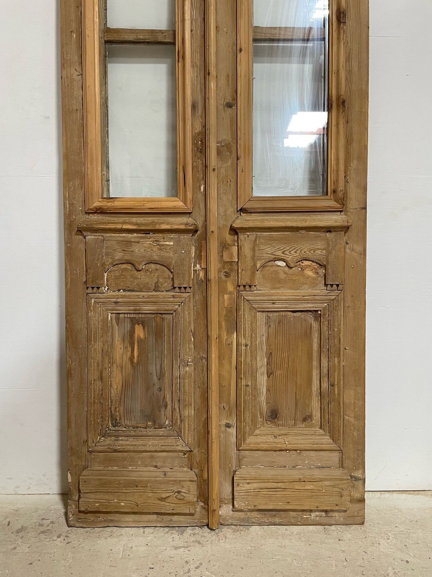 Antique French door (96.5x40.5) with glass F0876