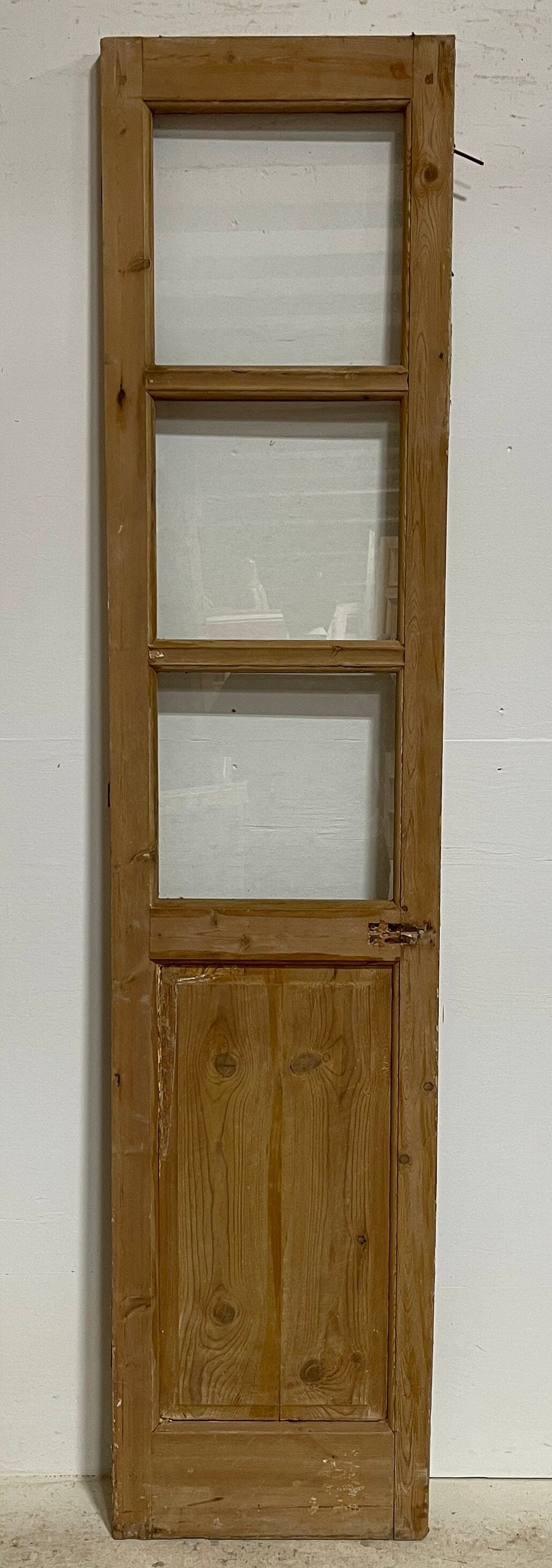 Antique French panel door with glass (86.5x19.25) G1506s