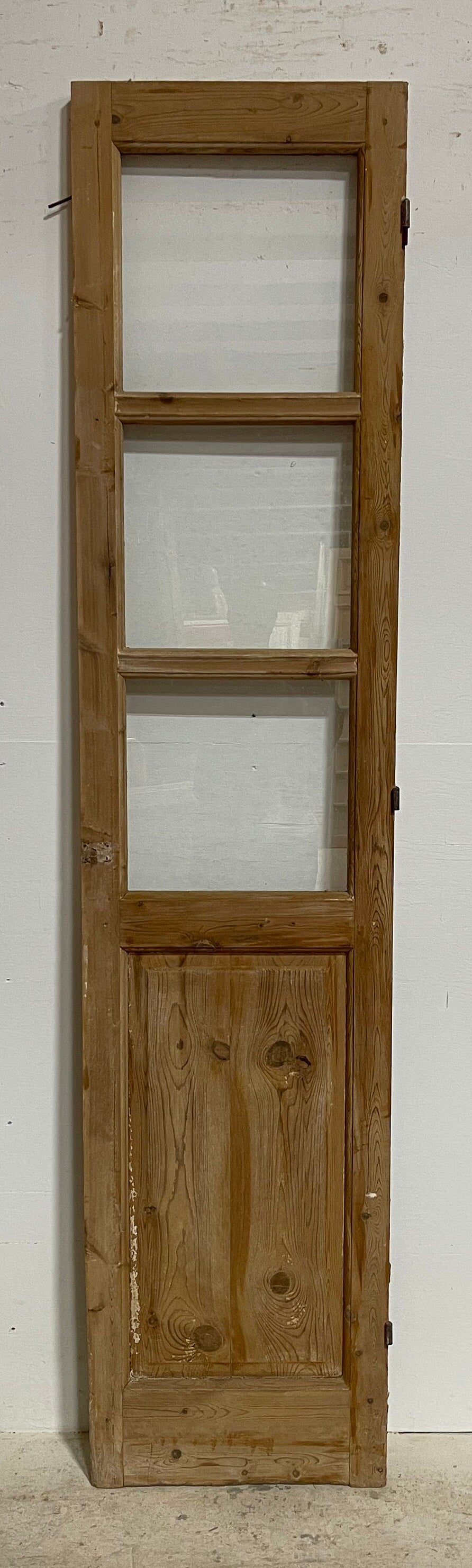 Antique French panel door with glass (86.5x19.25) G1506s