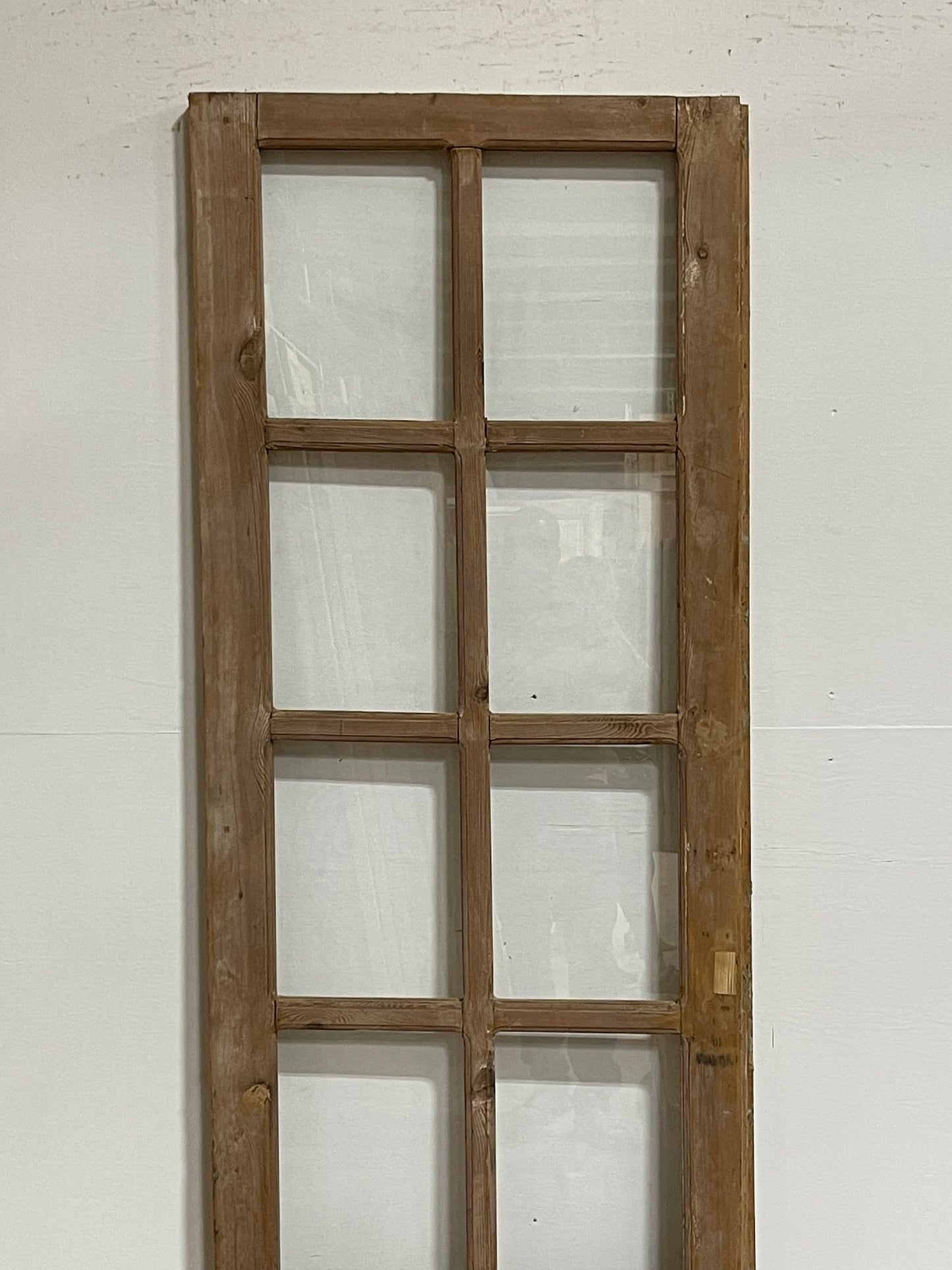 Antique French panel door with glass (81.5x28.5) G1611s(A)