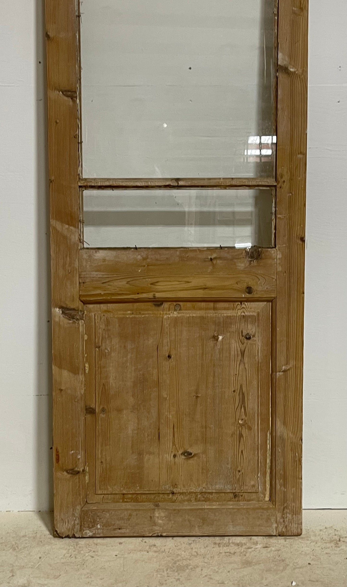 Antique French panel door with glass (84x26.75) G1255s