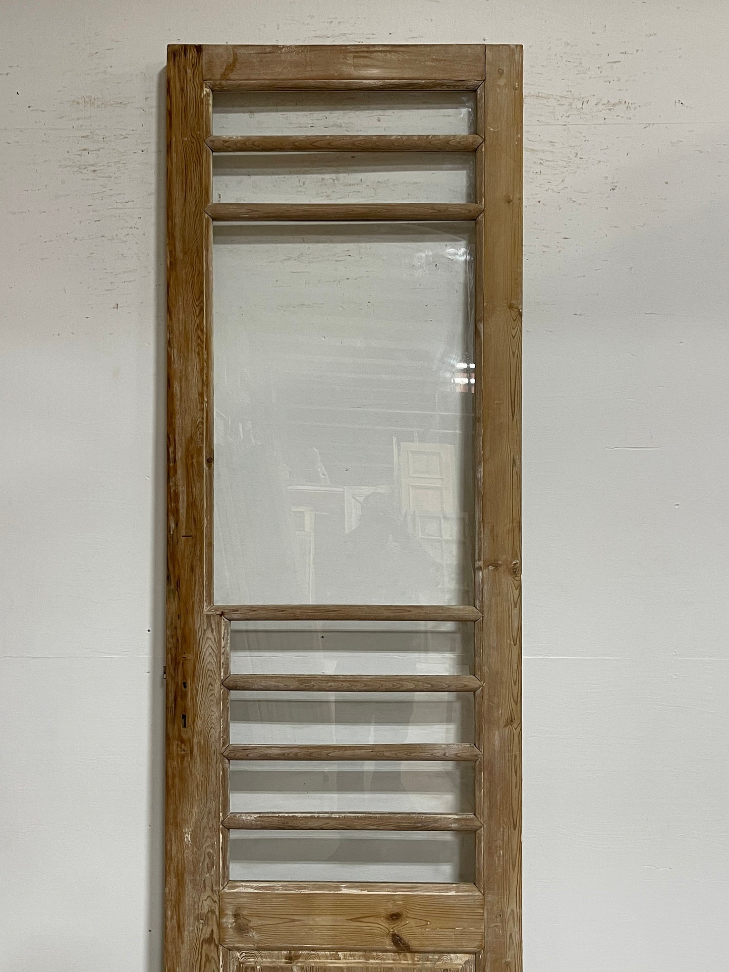 Antique French panel door with glass (102.5x31) G1266s