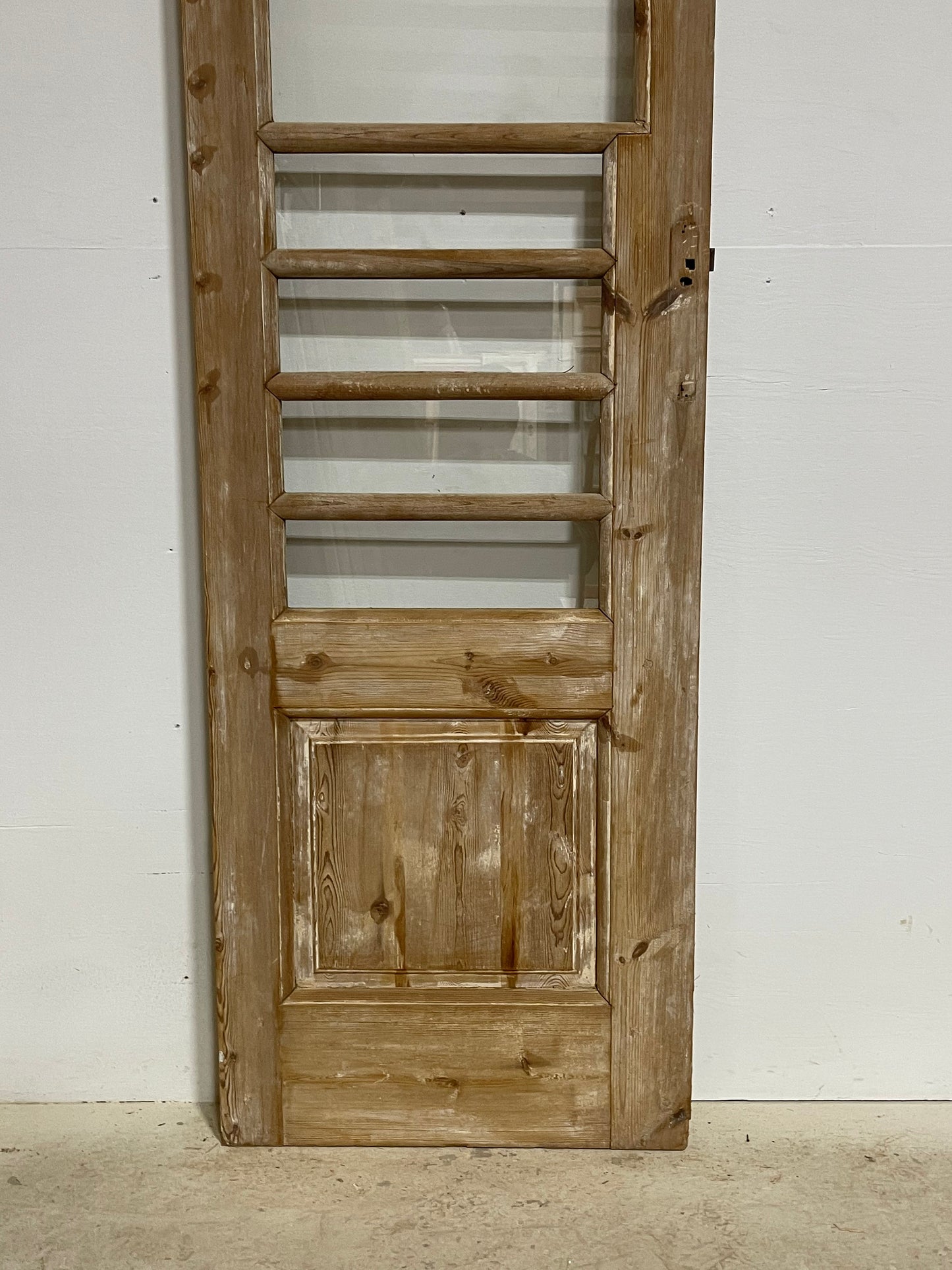 Antique French panel door with glass (102.75x26) G1273s